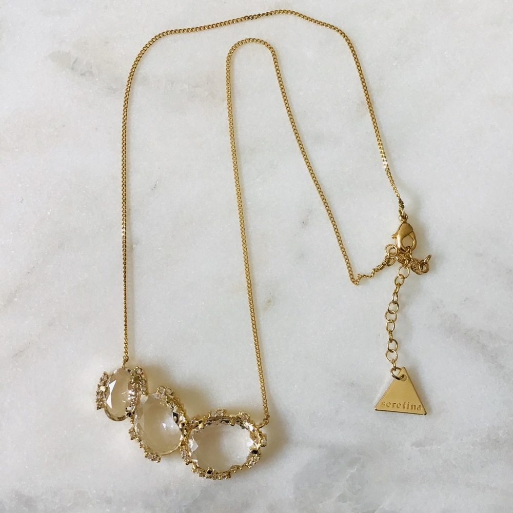 SEREFINA 14k Gold Plated Cubic Zirconia Necklace